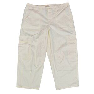 Universal Thread Women's Cropped High-Rise Cargo Pants Straight Leg Cream 17